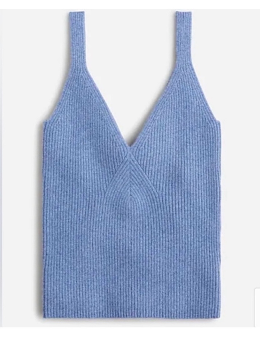 J. Crew Cashmere Light Blue Ribbed V-Neck Knit Tank